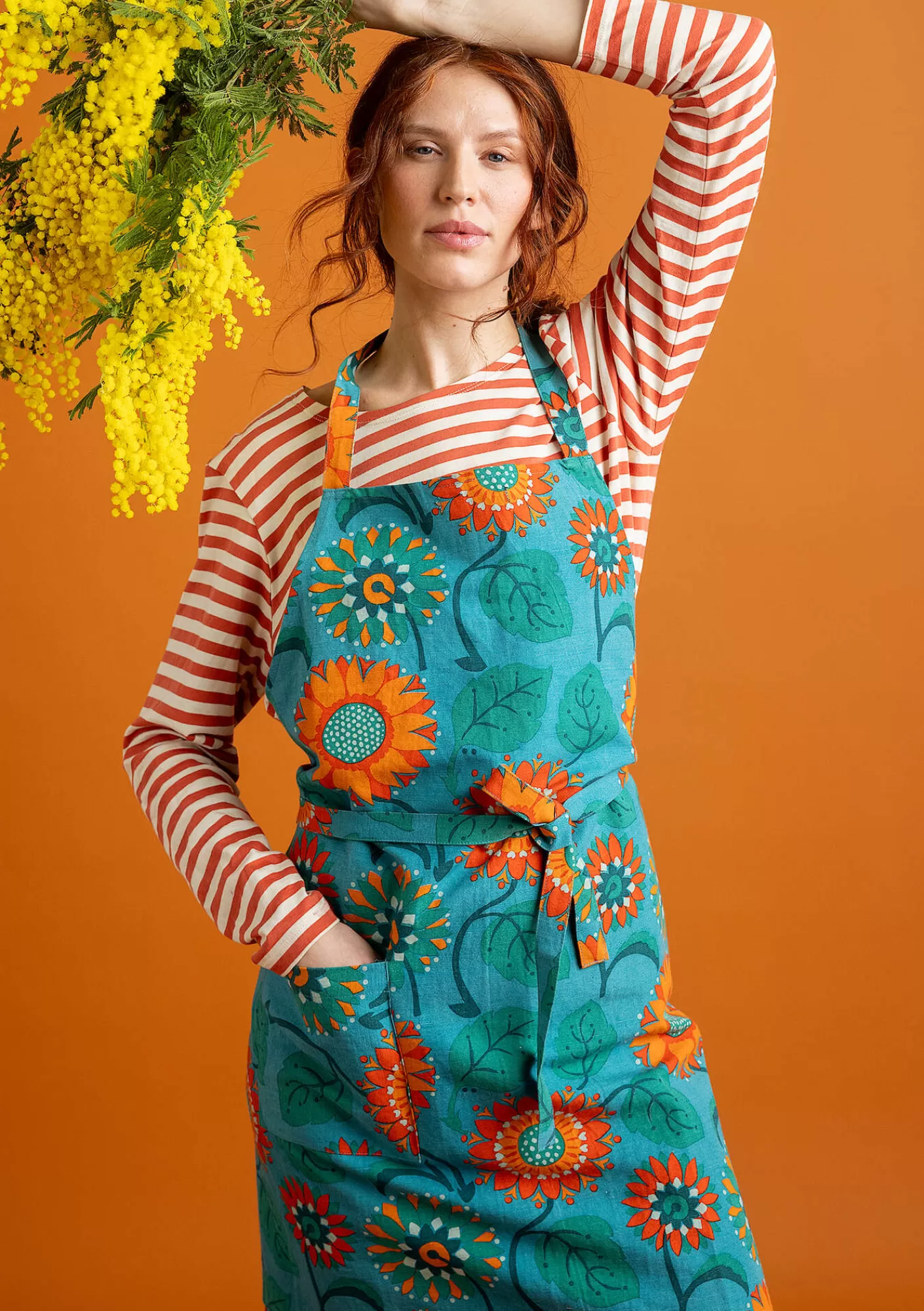 Gudrun Sjödén Esiliina ”Sunflower” ekopuuvillaa/pellavaa- Keittiö Ja Ruokailutila