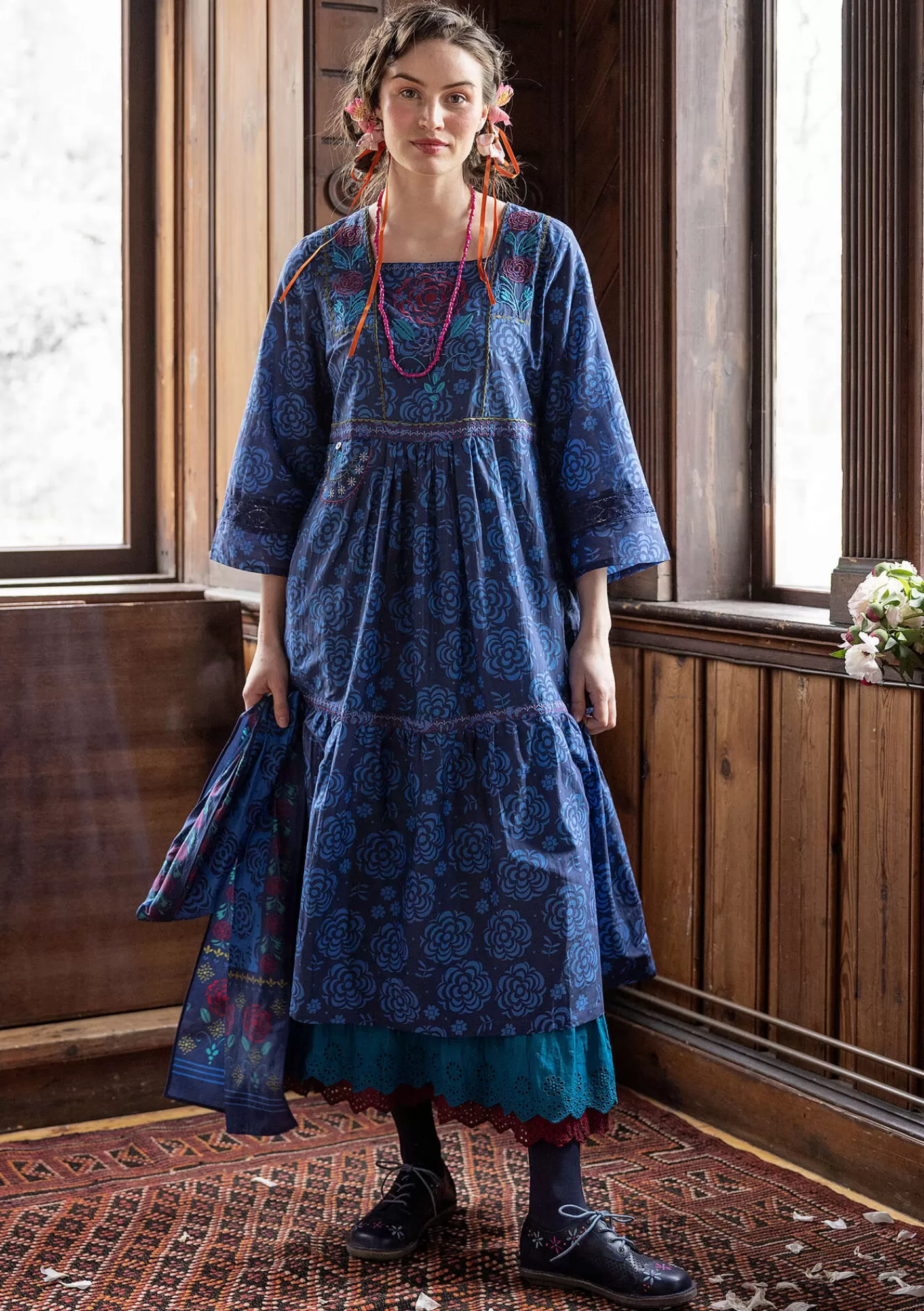 Gudrun Sjödén Kangasmekko "Kamelia" ekopuuvillaa ja silkkiä- Mekot