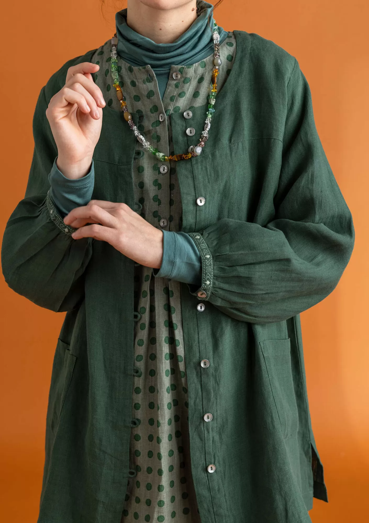 Gudrun Sjödén Kankainen taiteilijanpaita ”Asta” pellavaa- Paidat