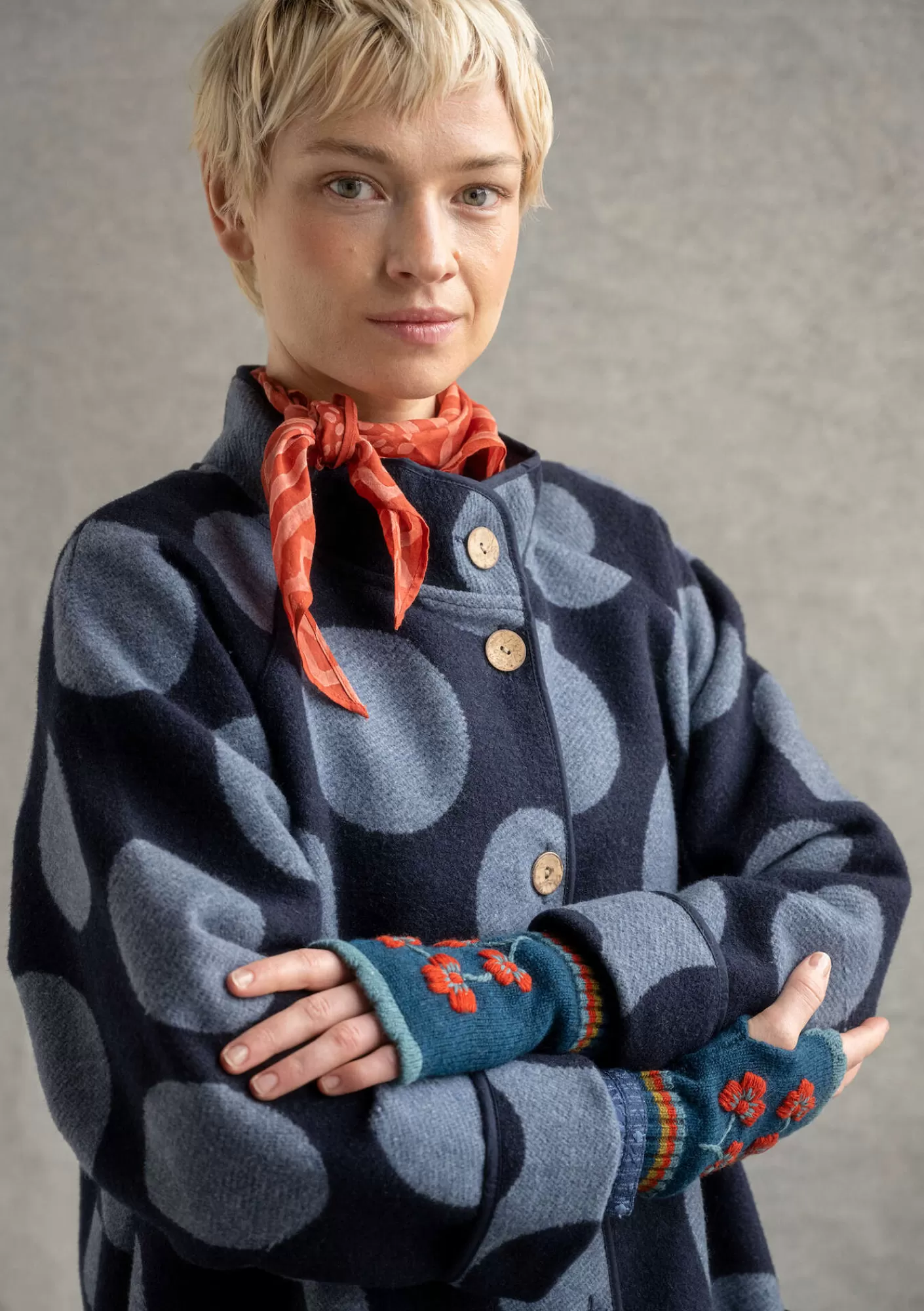 Gudrun Sjödén Kudottu takki "Stone" villasekoitetta- Takit & Jakut