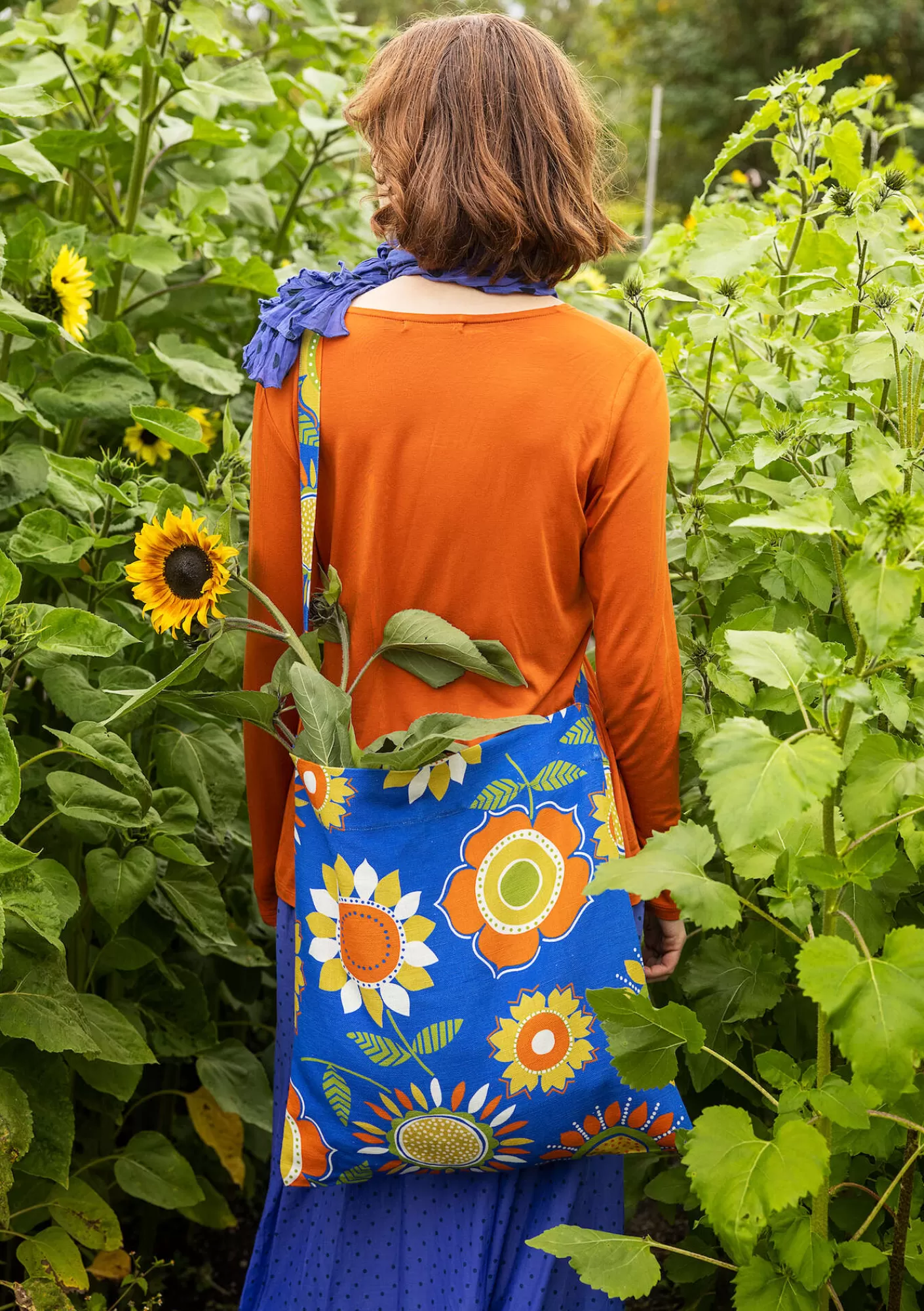 Gudrun Sjödén Laukku ”Sunflower” ekopuuvillaa/pellavaa- Laukut & Kangaskassit