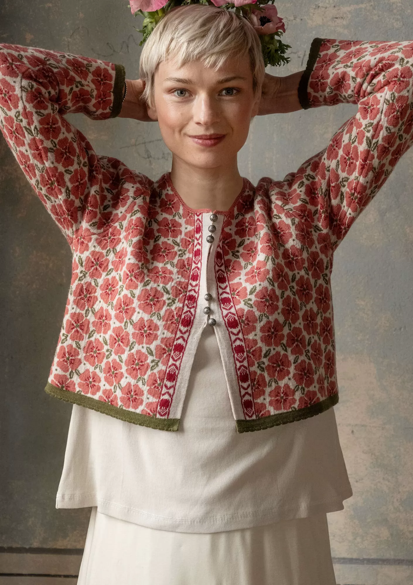 Gudrun Sjödén Neuletakki "Anemone" ekovillaa- Neuletakit