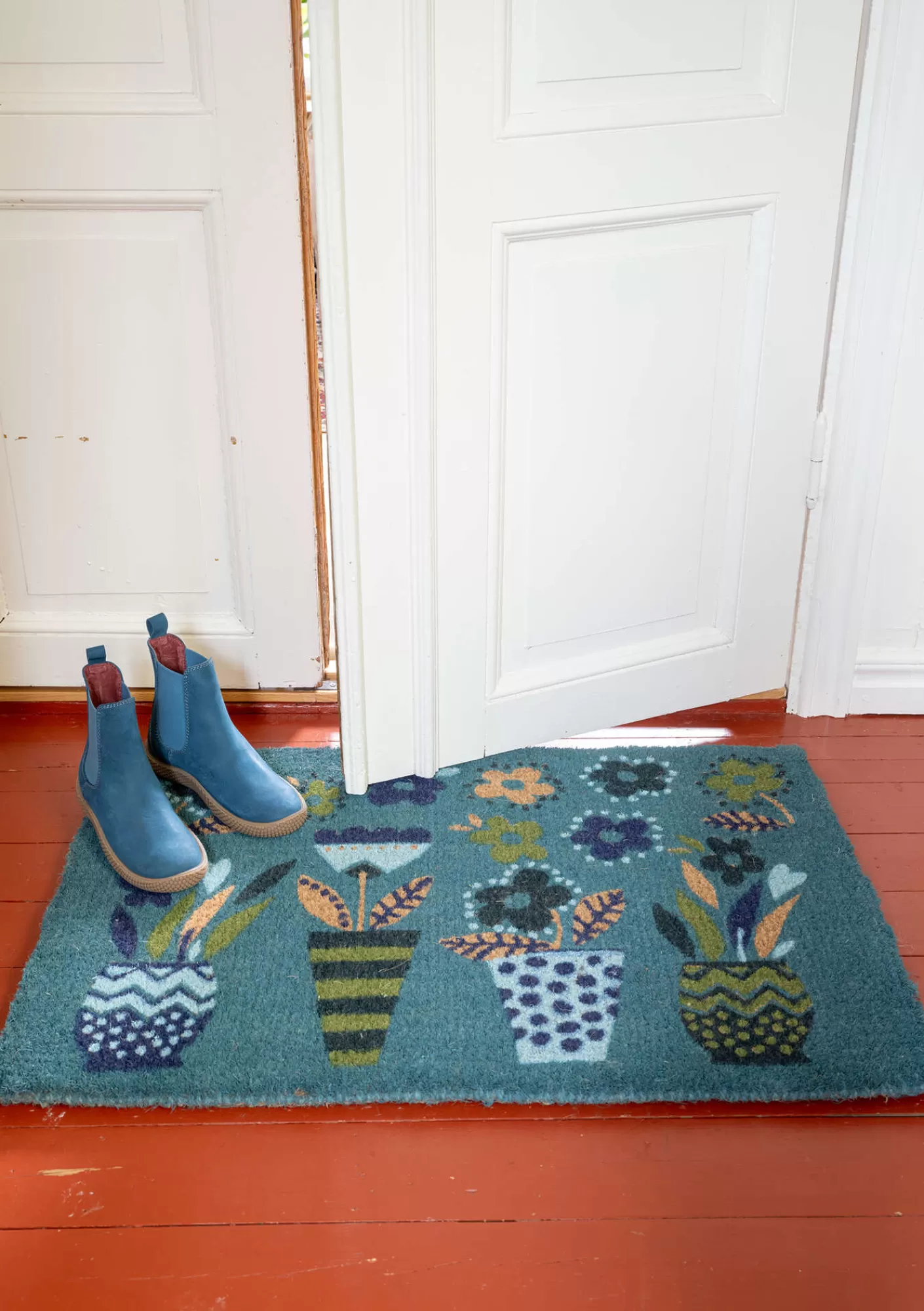 Gudrun Sjödén Ovimatto "Flower pots" kookoskuitua- Matot
